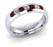 ETG135RU 4mm Channel Set Brilliant Cut Ruby and Diamond Eternity Ring 40pts