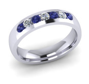 ETG135TA 4mm Channel Set Brilliant Cut Tanzanite and Diamond Eternity Ring 40pts