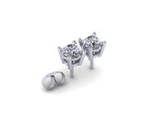 CSR103 Claw Set Brilliant Cut Diamond Earring 0.32ct clr G