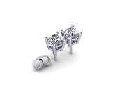 CSR105 Claw Set Brilliant Cut Diamond earring 0.50ct clr H
