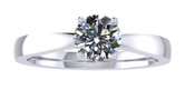 ER101-60 Brilliant Cut Diamond Solitaire Engagement Ring col H 0.35ct