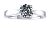 ER001-70 Brilliant Cut Diamond Solitaire Engagement Ring Col G 0.50ct