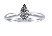 ER003-50 Pear Shaped Diamond Solitaire Engagement Ring col G 0.25ct