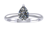 ER003-60 Pear Shaped Diamond Solitaire Engagement Ring col G 0.35ct