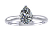 ER003-70 Pear Shaped Diamond Solitaire Engagement Ring col G 0.50ct