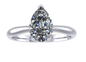 ER003-80 Pear Shaped Diamond Solitaire Engagement Ring col G 0.75ct