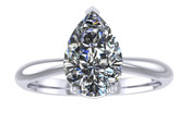 ER003-90 Pear Shaped Diamond Solitaire Engagement Ring col G 1ct