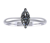 ER004-50 Marquise Cut Diamond Solitaire Engagement Ring col G 0.25ct