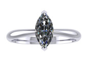 ER104-60 Marquise Cut Diamond Solitaire Engagement Ring col H 0.35ct