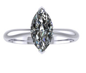 ER004-80 Marquise Cut Diamond Solitaire Engagement Ring col G 0.75ct
