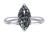ER004-90 Marquise Cut Diamond Solitaire Engagement Ring col G 1ct
