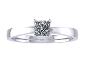 ER009-50 Princess Cut Diamond Solitaire Engagement Ring col G 0.25ct