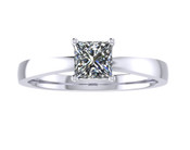 ER009-60 Princess Cut Diamond Solitaire Engagement Ring col G 0.35ct