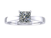 ER009-70 Princess Cut Diamond Solitaire Engagement Ring col G 0.50ct