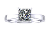 ER109-80 Princess Cut Diamond Solitaire Engagement Ring col H 0.75ct
