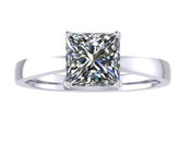 ER109-90 Princess Cut Diamond Solitaire Engagement Ring col H 1ct