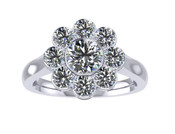 ER111-70 Diamond Cluster Engagement Ring col H SI 1ct