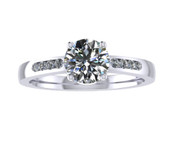 ER012-80 Brilliant Cut Diamond Engagement Ring col G TW 0.83ct