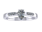 ER014-50 Pear Shaped Diamond Engagement Ring col G TW 0.33ct
