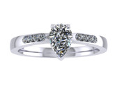 ER114-60 Pear Shaped Diamond Engagement Ring col H TW 0.43ct