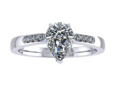 ER114-70 Pear Shaped Diamond Engagement Ring col H TW 0.58ct