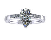 ER014-80 Pear Shaped Diamond Engagement Ring col G TW 0.83ct