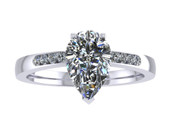 ER114-90 Pear Shaped Diamond Engagement Ring col H TW 1.08ct