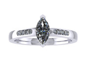 ER015-50 Marquise Cut Diamond Engagement Ring col G TW 0.33ct