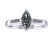 ER115-60 Marquise Cut Diamond Engagement Ring col H TW 0.43ct