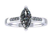 ER015-70 Marquise Cut Diamond Engagement Ring col G TW 0.58ct