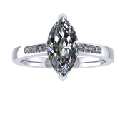 ER115-80 Marquise Cut Diamond Engagement Ring col H TW 0.83ct