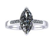 ER115-90 Marquise Cut Diamond Engagement Ring col H TW 1.08ct