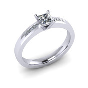 ER020-50 Princess Cut Diamond Engagement Ring col G TW 0.33ct