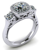 ER120-70 Brilliant Cut Diamond Engagement Ring col H TW 0.58ct