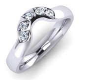 Flat Top Court 3mm Diamond Set Ring with 5 x 1.8mm diamonds, Grain set with diamond cut leaf G37