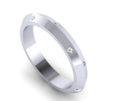 Flat Top Court 3mm Diamond Set Ring with 10 x 1.3mm diamonds, Invisible Set G114