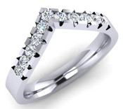Flat Top Court 3mm Diamond Set Ring with 11 x 2.3mm diamonds,  G118
