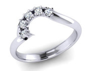 Flat Top Court 2mm Diamond Set Ring with 5 x 1.8mm diamonds, Claw Set G121
