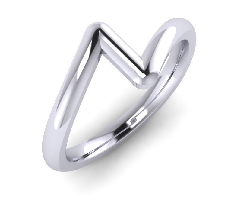 LB001 Z Shaped Wedding Ring Goldfinger Wedding Rings