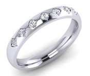 Court 3mm Diamond Ring with 7 x 1.8mm diamonds, Grain set with diamond cut diamond G38