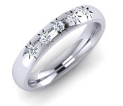 Court 3mm Diamond Ring with 5 x 1.8mm diamonds, Invisible set with diamond cut star G39