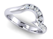 Court 3mm Diamond Ring with 9 x 1.8mm diamonds, Channel Set G58