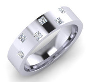 Flat Top Court 5mm Diamond Ring with 6 x 1.8mm diamonds, Invisible Set G70