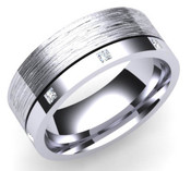 Flat Top Court 7mm Diamond Ring with 8 x 1.8mm diamonds,  G93