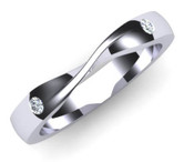 Court 3mm Diamond Ring with 2 x 1.8mm diamonds, Invisible Set G112
