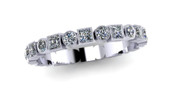 Flat Top Court 3mm Diamond Ring with 12 x 2mm diamonds, Rubover Set G151