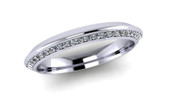 Flat Top Court 3mm Diamond Ring with 22 x 1.3mm diamonds, Invisible Set G152