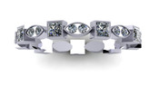 Flat Top Court 3mm Diamond Ring with 9 x 2mm diamonds, Invisible Set G154