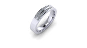 Flat Top Court 4mm Diamond Ring with 20 x 1.3mm diamonds, Invisible Set G155
