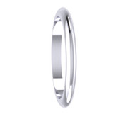 2mm D-Shape Plain Wedding Ring